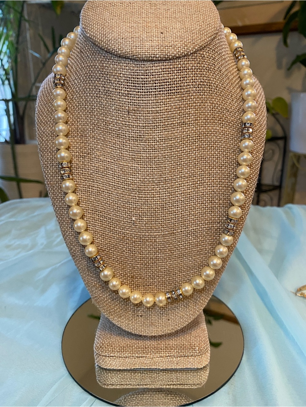 VINTAGE PEARL RHINESTONE NECKLACE by MADONNA - Picture 2 of 11